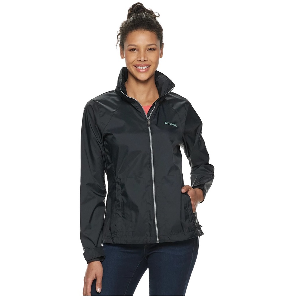 Women’s Size 1X Solid Black Windbreaker by Columbia